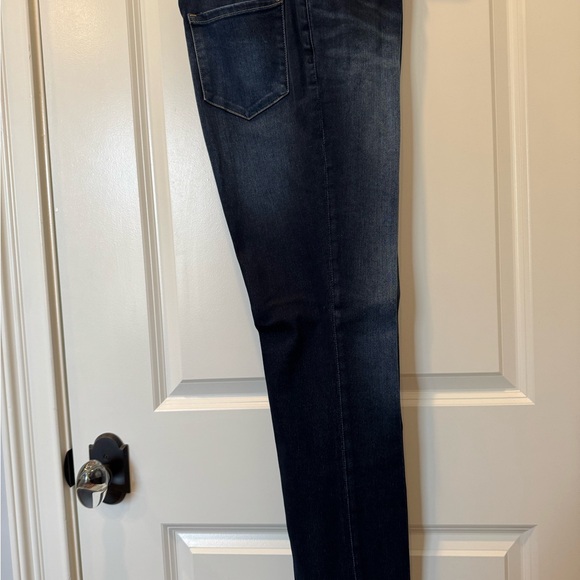 Chico's Dark Blue Skinny Ankle Jeans with Tan Stitching - Picture 6 of 6